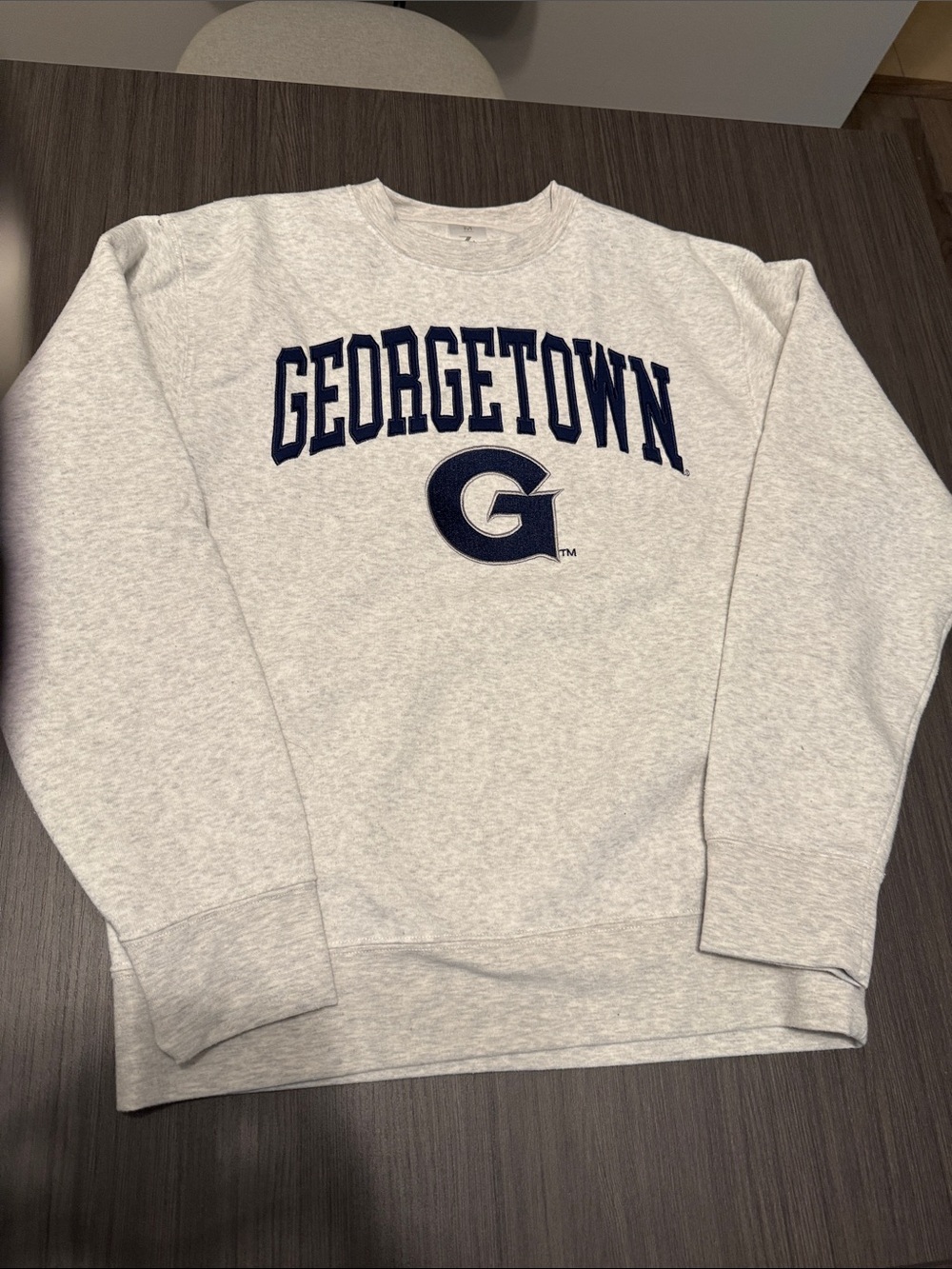 Georgetown Crewneck Sweatshirt - Light Gray with Navy G Logo